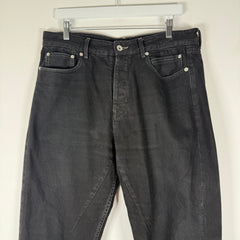 Rick Owens Perfoma Cut Black Denim Jeans Size 33