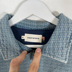 Honor The Gift Cross Stitch Zip Up Shortsleeve Denim Jacket
