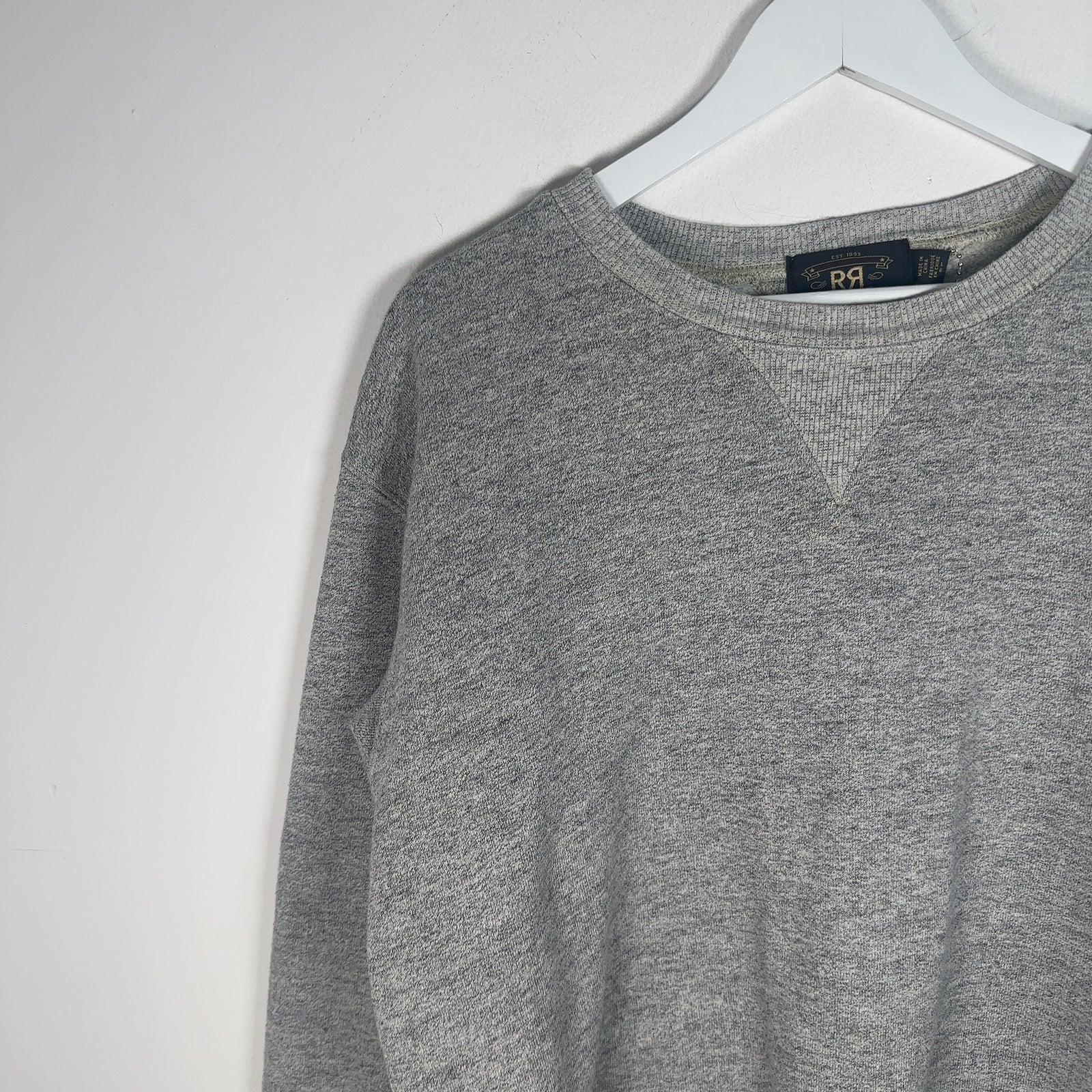 RRL Grey French Terry Crewneck