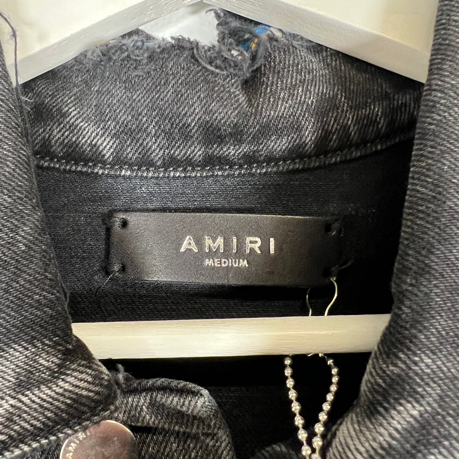 Amiri Silk Detail Trucker Jean Jacket Size M