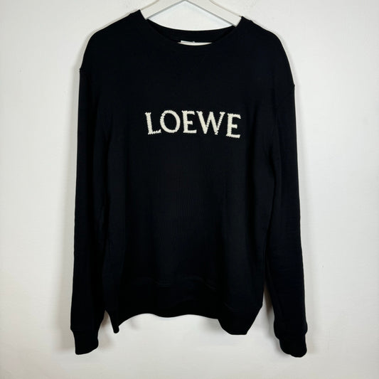 Loewe Black Embroidered Logo Sweater Size L