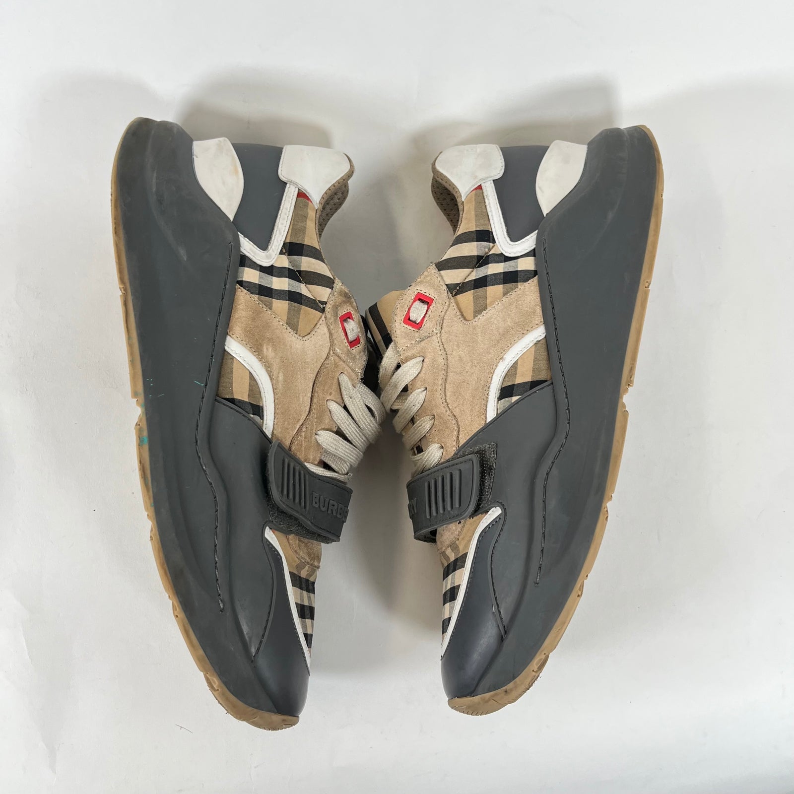 Burberry Grey Plaid Ramsey Sneakers Size 44
