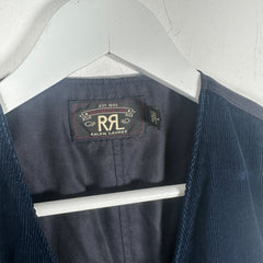 RRL Velvet Navy Vest Size M
