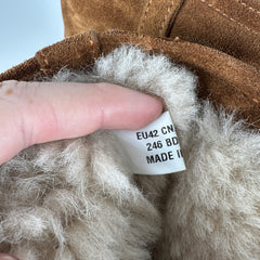 Acne Studios Brown Shearling Leather Cargo Boot Size 42
