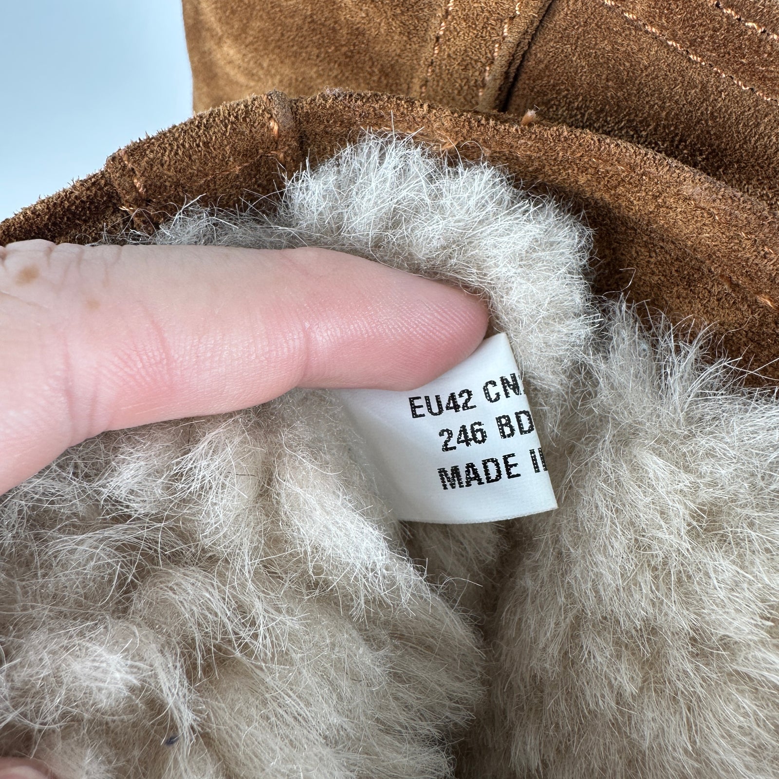 Acne Studios Brown Shearling Leather Cargo Boot Size 42