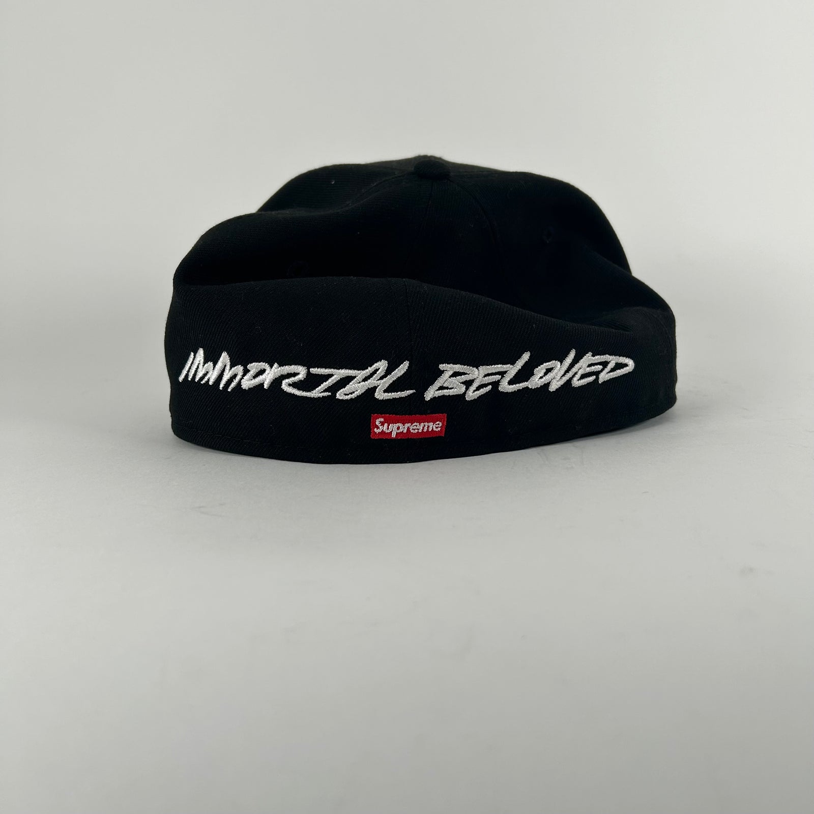 Supreme x New Era Black Logo Hat Size 7 5/8