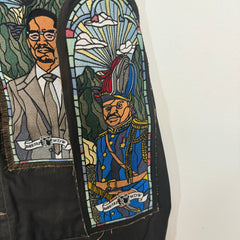 Who Decides War x Barriers NY Monument Embroidered Denim Jacket Size L