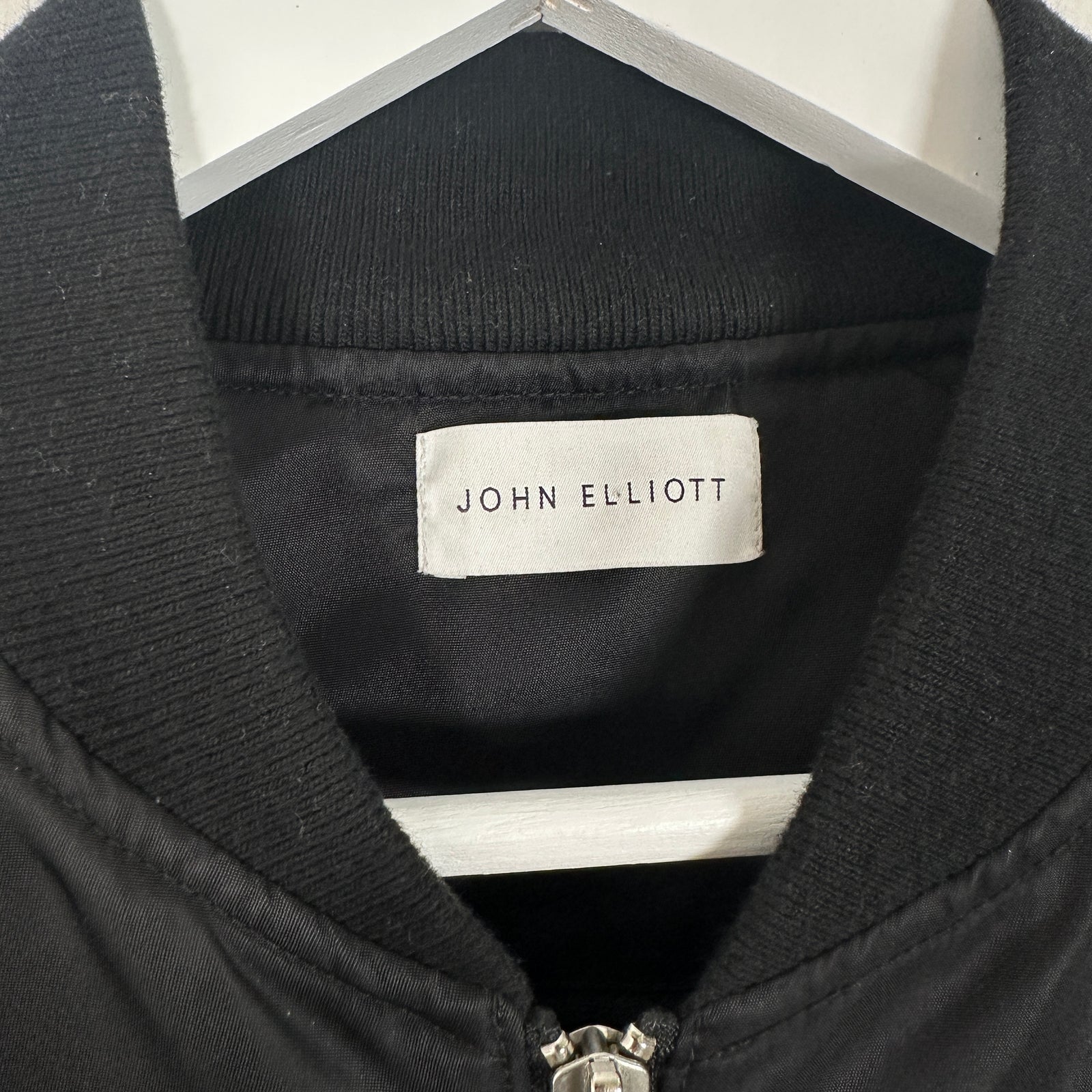 John Elliott Black Nylon Bomber Jacket Size S