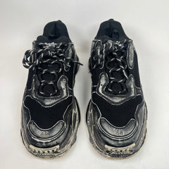 Balenciaga Faded Black Paint Triple S Sneaker Size 44
