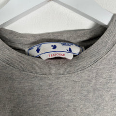 Off-White Faces Graphic Grey T-Shirt Size S
