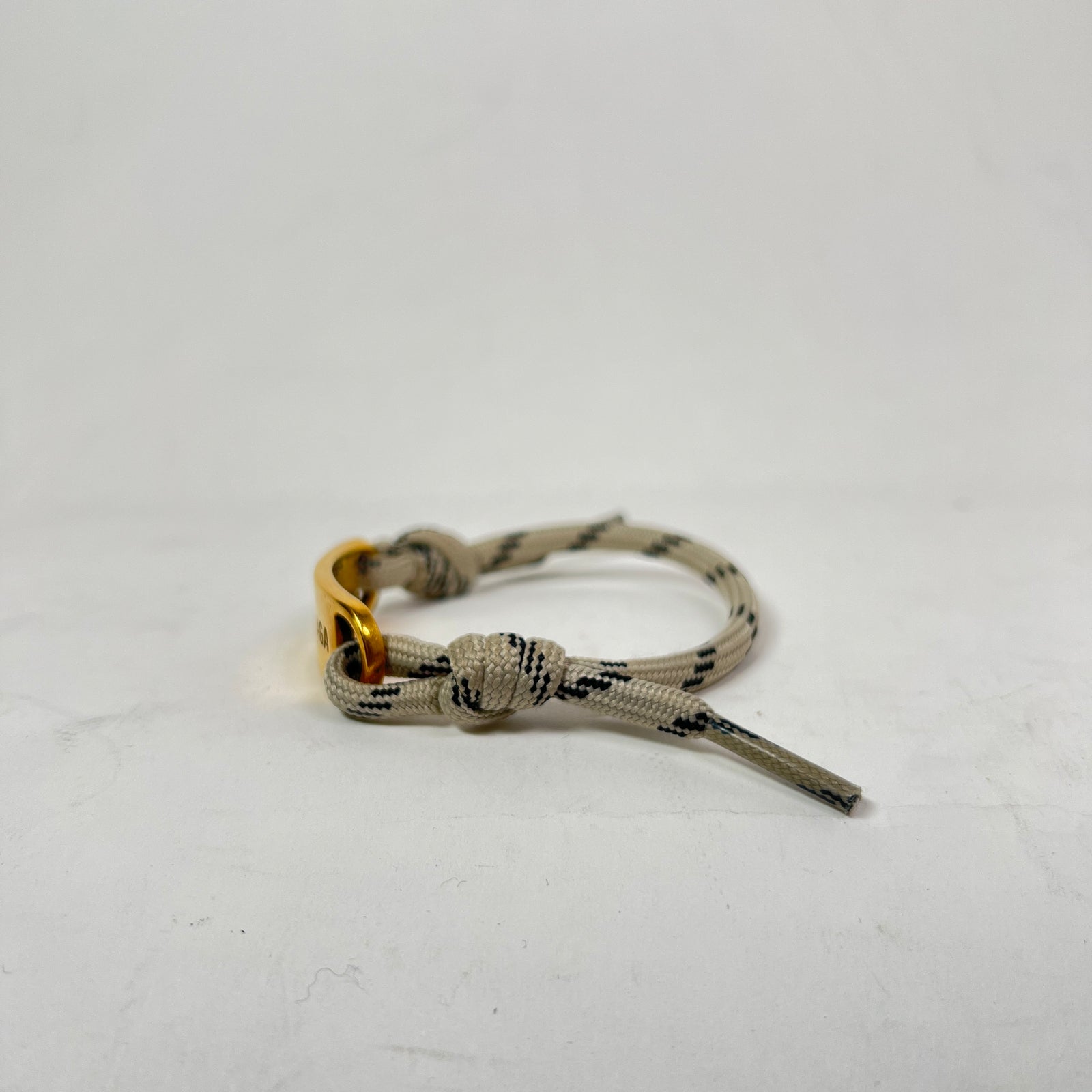 Balenciaga Beige Gold Plate Rope Bracelet