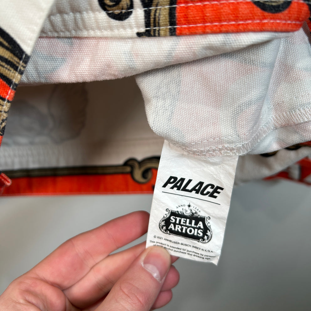Palace x Stella Artois All Over Logo Print Jean Jacket Size L