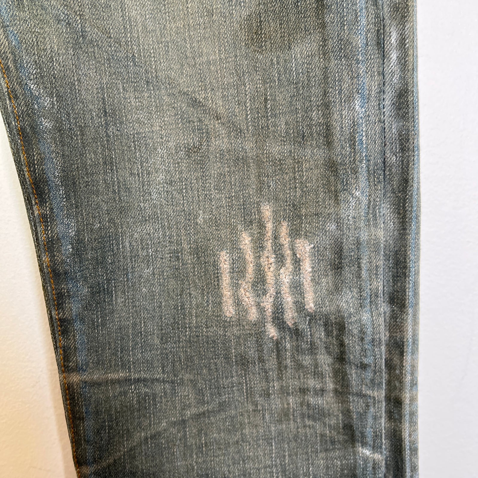 Dior Homme SS04 Bleu Claire Waxed Denim Jeans