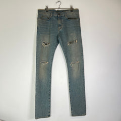 Saint Laurent 2014 Lightwash D02 Crash Denim Jeans