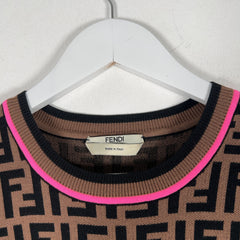 Fendi Intarisa Knit All Over Print T-Shirt Size M