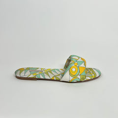 Emilio Pucci Green Bandierine Sandals Size 38.5
