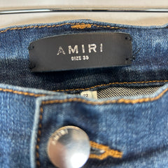 Amiri MX1 Blue/Black Patch Skinny Jeans Size 38