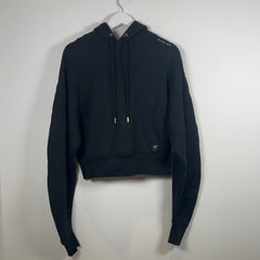 Mugler Metal Logo Cropped Hoodie