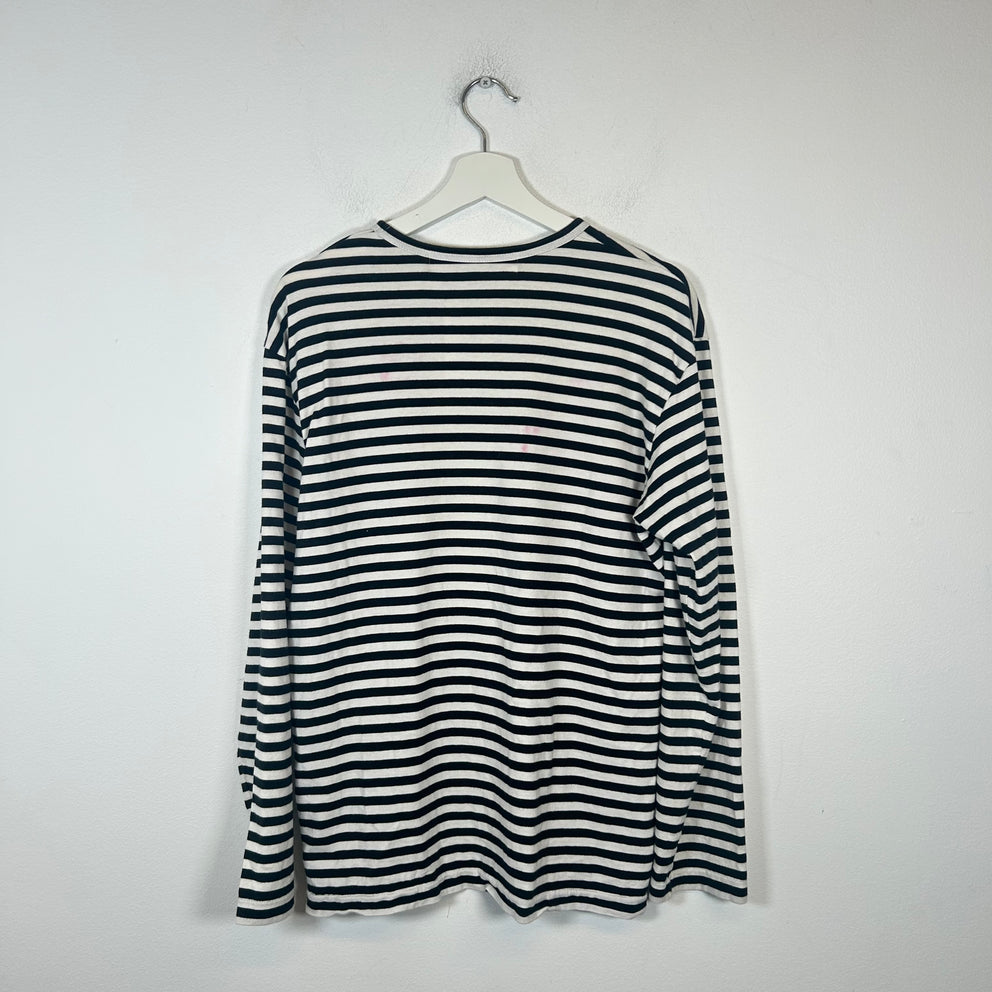 CDG Play Striped Heart Longsleeve Size XL