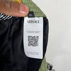 Versace Wild Cats Print Silk Twill Shorts