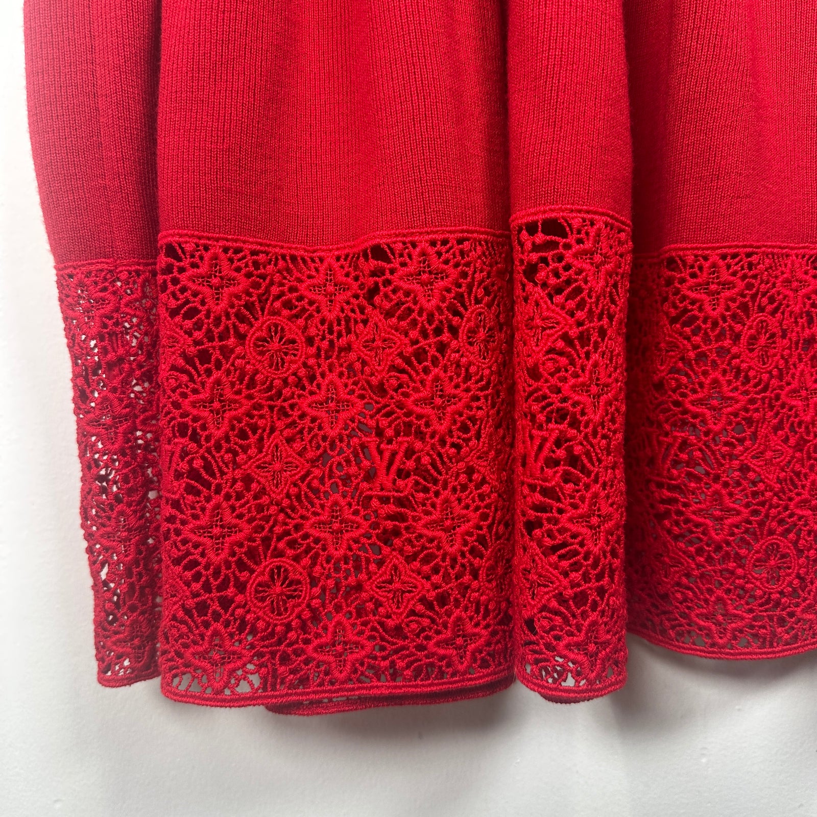 Louis Vuitton Red Wool Logo Dress Size 4