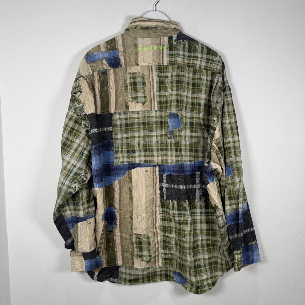 Acne Studios Trompe L'oeil Patchwork Button Up Shirt Size 50