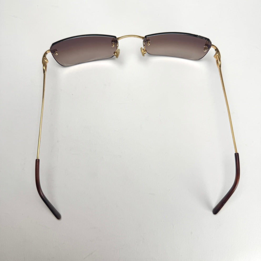 Cartier C Decor Ombre Lense Wire Frame Sunglasses