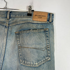 Balenciaga FW22 Lightwash Waxed Super Fitted Jeans