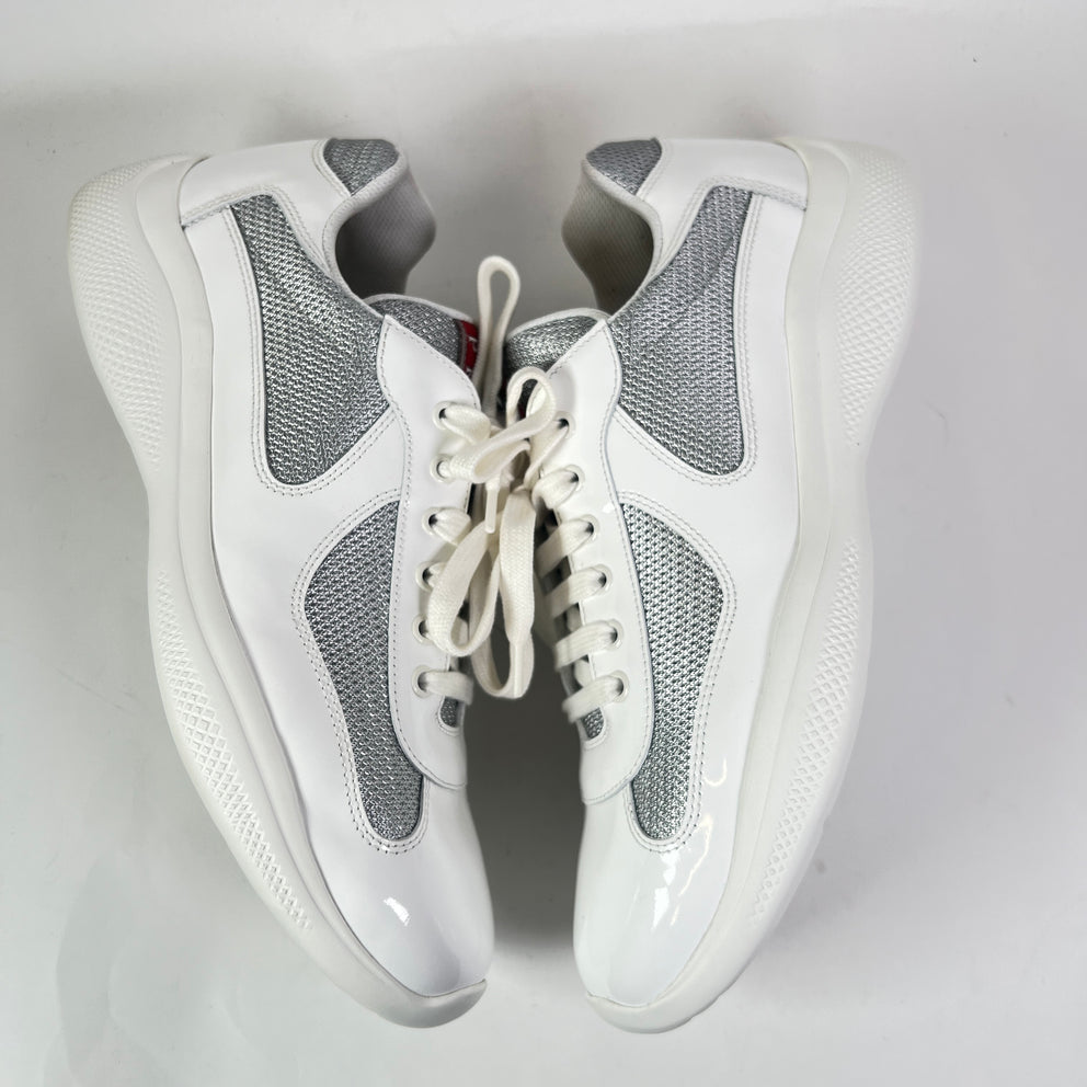 Prada White Patent Leather America Cups