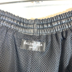 Balenciaga 3B Lambskin Wide-Leg Track Pants