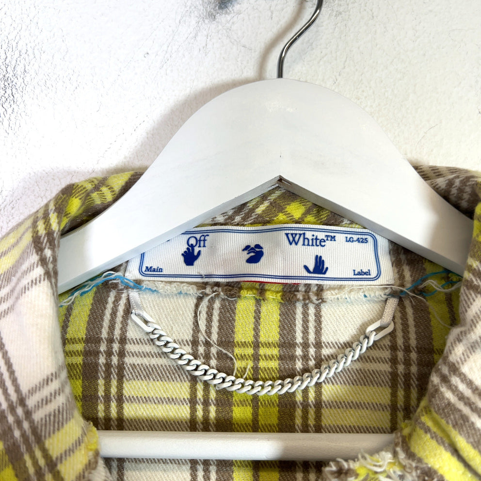 Off-White Plaid Flannel Shirt