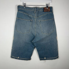 Kapital Lightwash Bone Denim Shorts Size 34