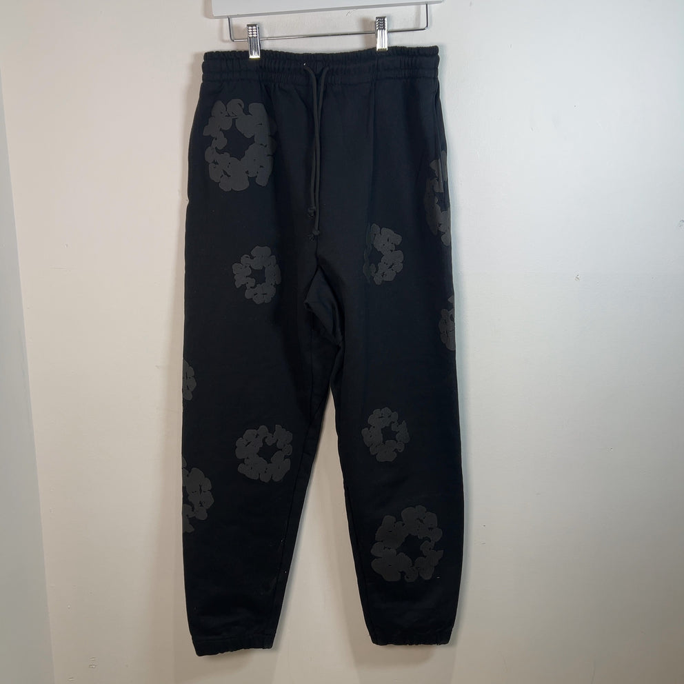 Denim Tears Black Mono Wreath Sweatpants Size S