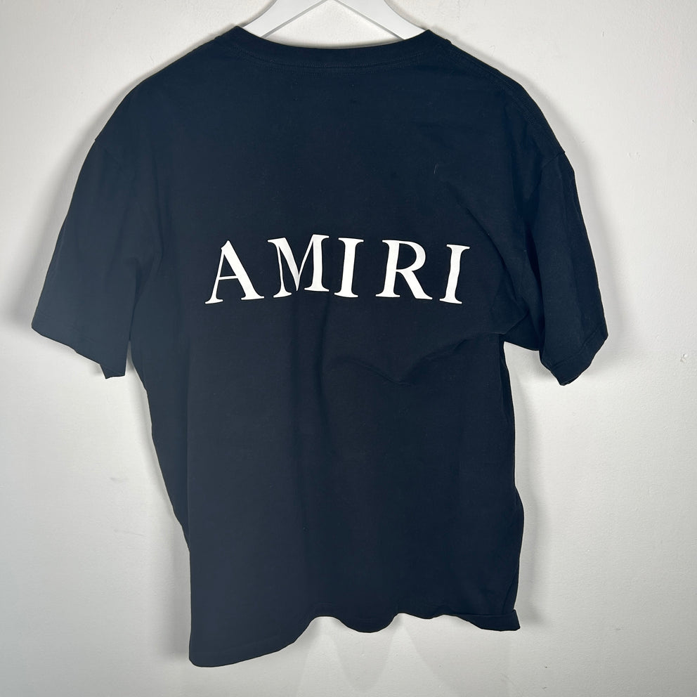 Amiri Black 'AM' Logo T-Shirt Size L