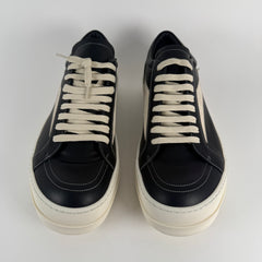 Rick Owens Black Leather Vintage Low-Top Sneakers Size 45