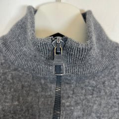 Louis Vuitton Grey Damier Wool Zip Up Size S