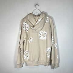 Denim Tears Oatmeal Rhinestone Wreath Zip-Up Hoodie Size XXL