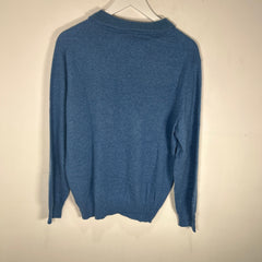 Zegna Blue Cashmere Quarter Zip Size M