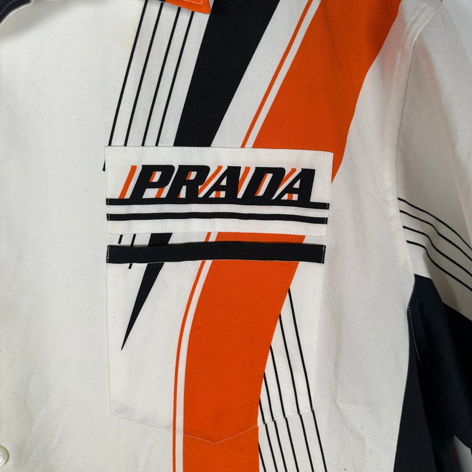 Prada Orange Time Capsule Bowling Shirt Size M