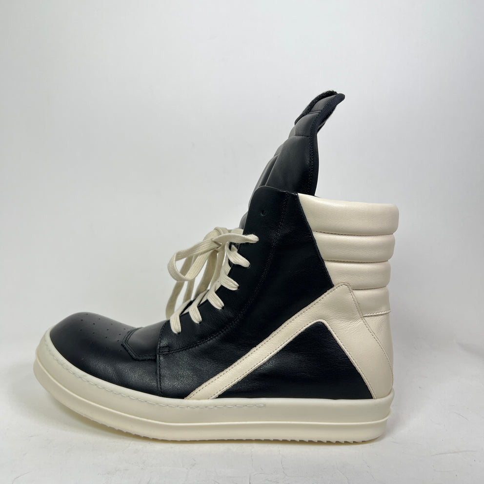 Rick Owens Black/Milk Geobasket Sneakers
