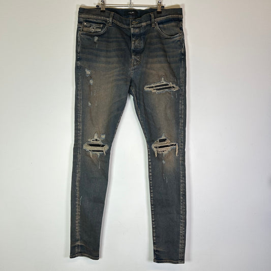 Amiri MX1 Mudwash Black Patch Jeans