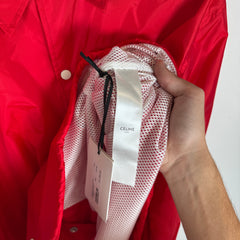 Celine Red Nylon Coach Jacket Size XL
