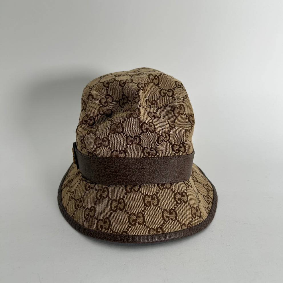 Gucci Brown GG Supreme Canvas Bucket Hat