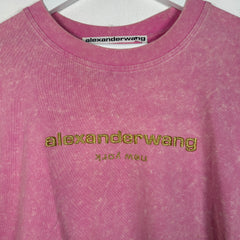 Alexander Wang Acid Pink Oversized Logo T-Shirt Size L
