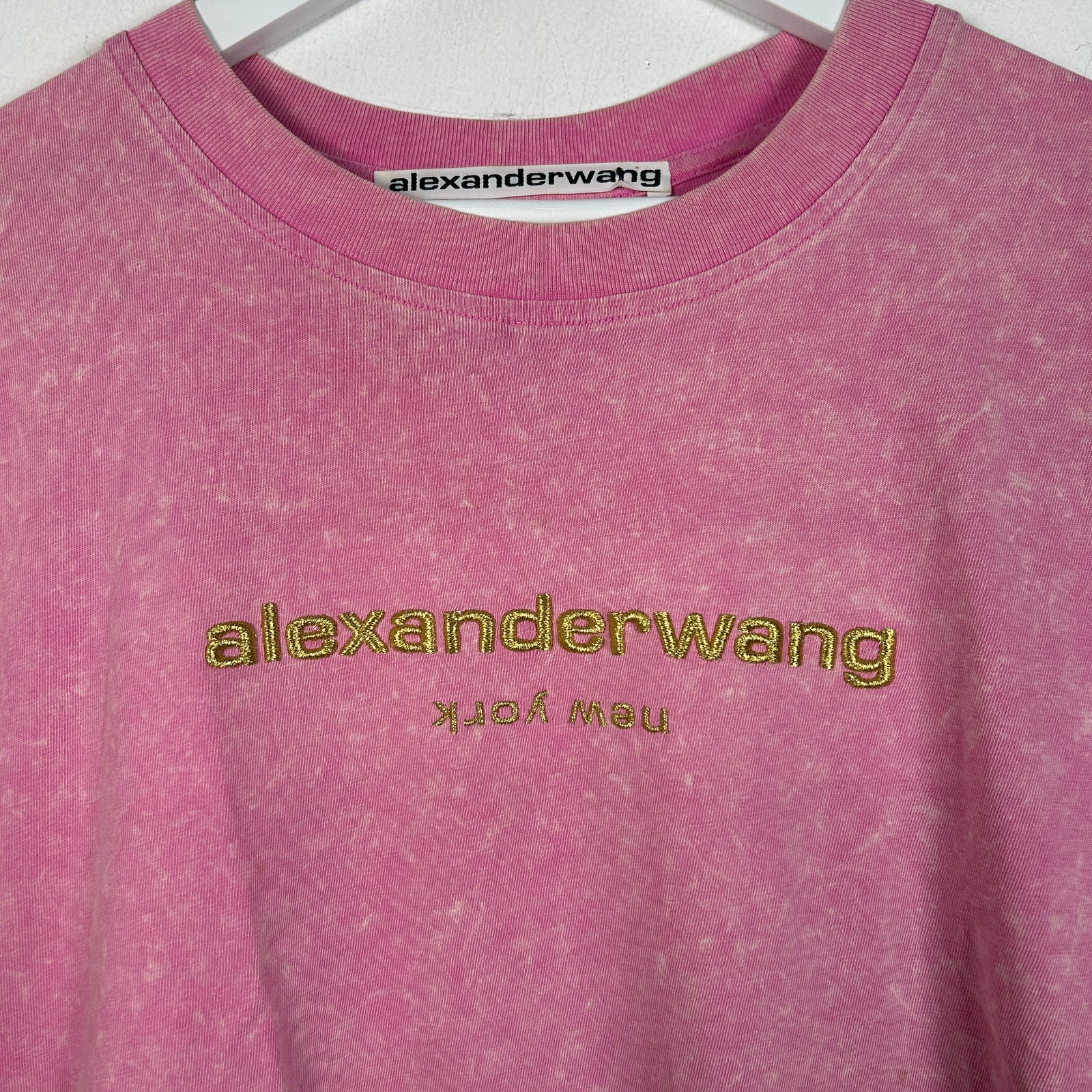Alexander Wang Acid Pink Oversized Logo T-Shirt Size L
