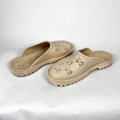 Gucci Tan Rubber Mules Size 9