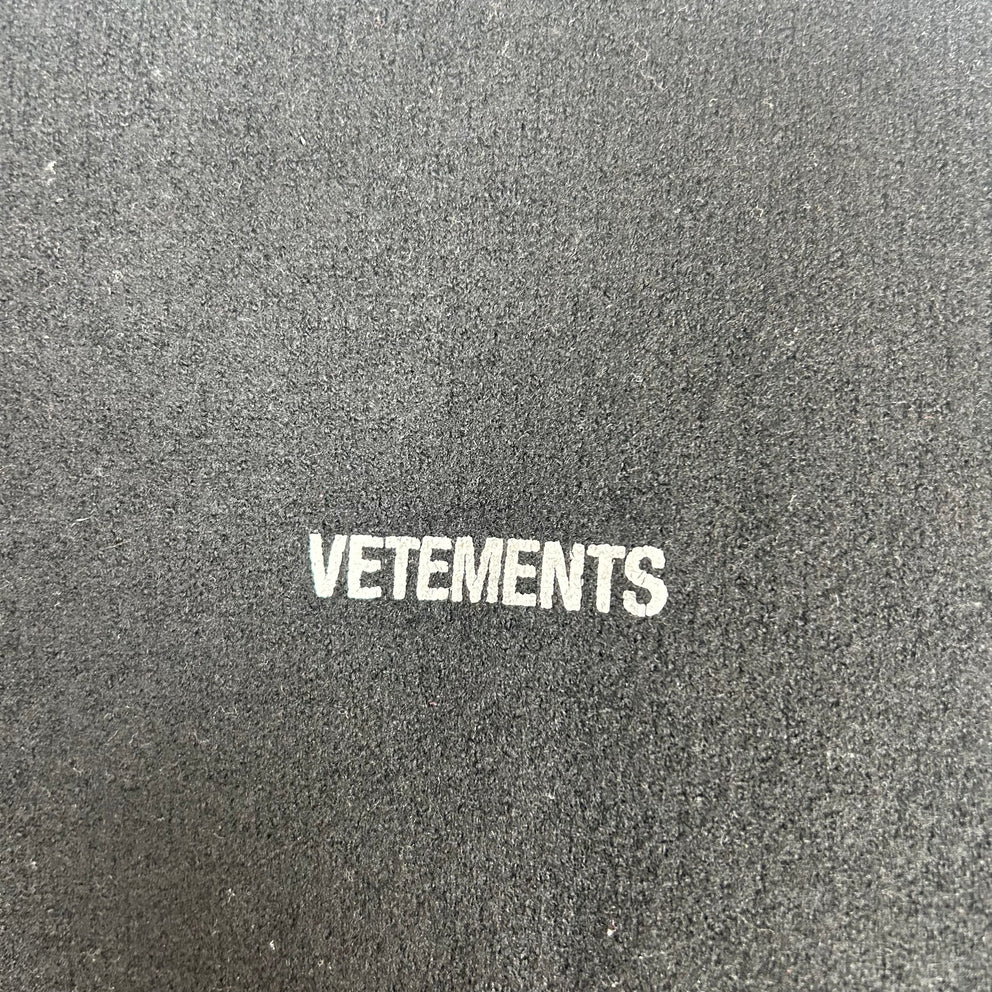Vetements Black Iconic Logo Wool Sweater Size M