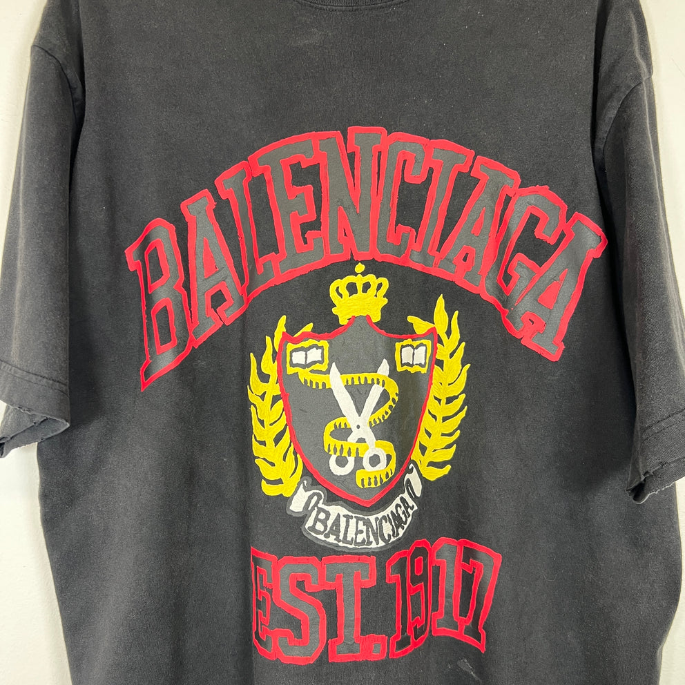Balenciaga Black/Red College T-shirt Size M