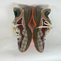 Gucci Burgundy GG Rhyton Sneakers Size 10
