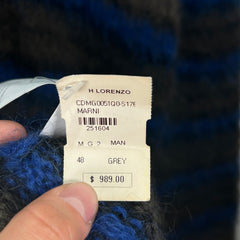Marni Blue Grey Mohair Knit Cardigan Size L